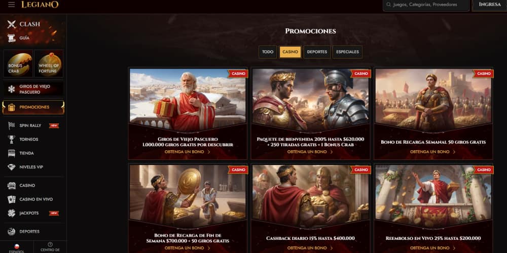 Legiano gran selección de bonos